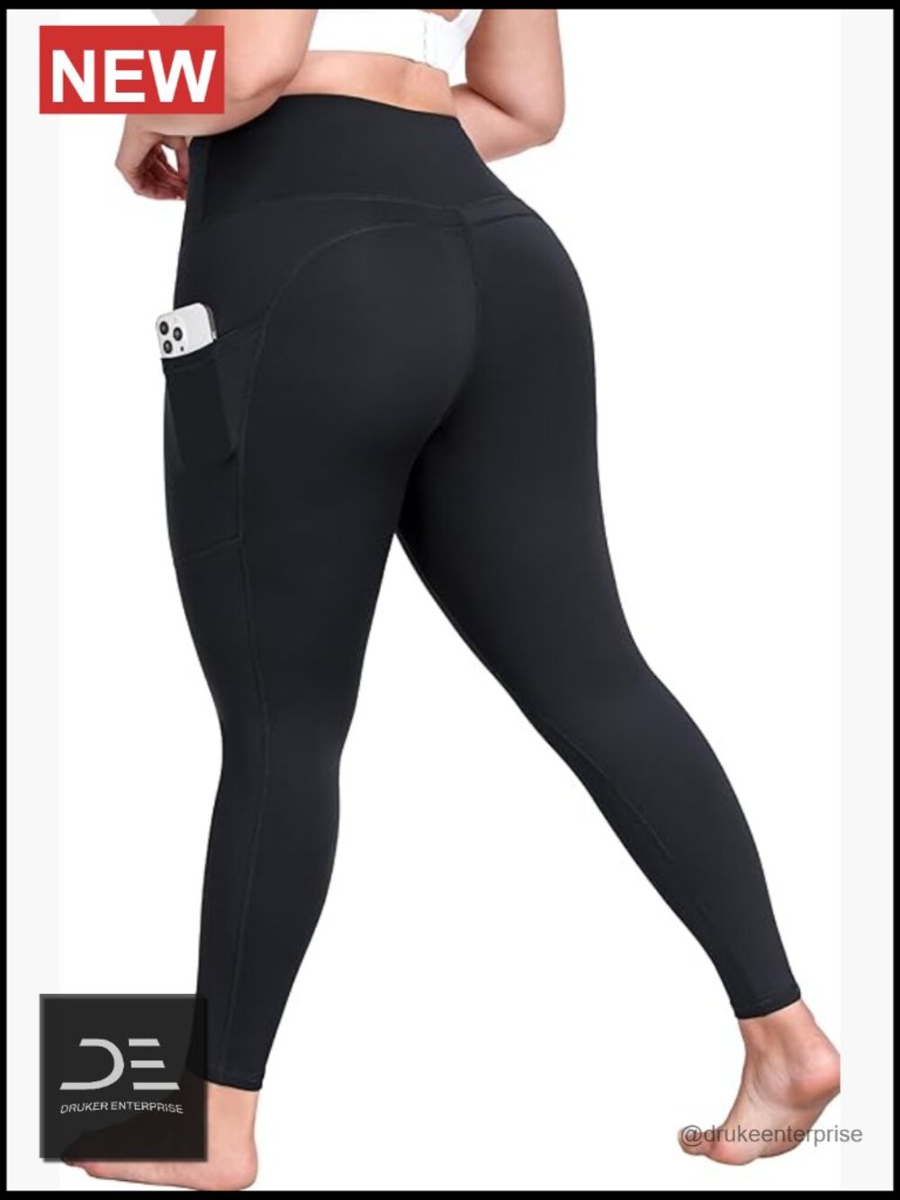 Plus Size Yoga Pants with Pockets High Waisted Tummy Control Workout Leggings
